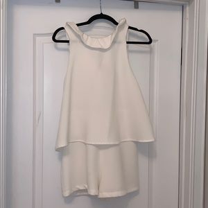 White High Neck Romper - Small